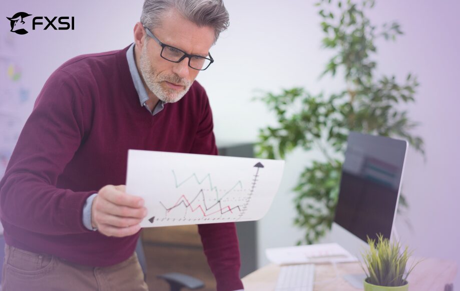 Person holding a piece of paper with a financial chart printed on it